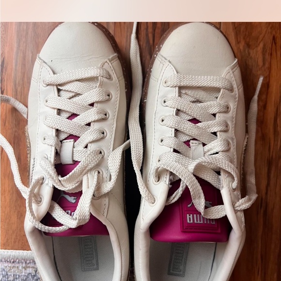 Puma Cream and Leopard Sneakers with Pink Accent - Picture 3 of 5